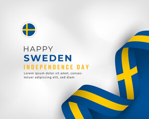 Happy Sweden Independence Day June 6th Celebration Vector Design Illustration. Template for Poster, Banner, Advertising, Greeting Card or Print Design Element