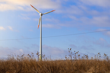 Wind energy with blue sky 