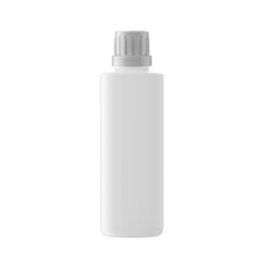 Square Plastic Bottle Cosmetic with Essential Cap Isolated