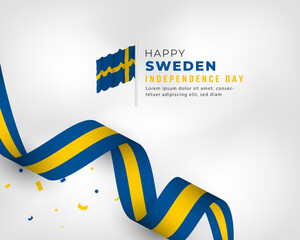 Happy Sweden Independence Day June 6th Celebration Vector Design Illustration. Template for Poster, Banner, Advertising, Greeting Card or Print Design Element