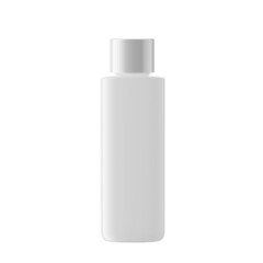 Square Plastic Bottle Cosmetic with Full Cap Isolated