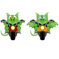 The biker dragon. Vector illustration of a tiger motorcyclist.