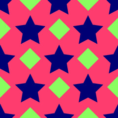 abstract star bright and colorful seamless vector pattern