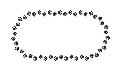 Animal paw print silhouette long frame clipart