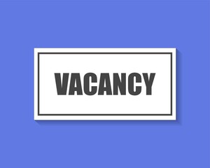 Vacancy plate icon on white isolated background. Layers grouped for easy editing illustration. For your design.