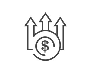  Vector icon money income icon on white isolated background. Layers grouped for easy editing illustration. For your design.
