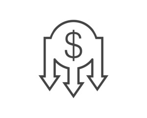 Vector icon fall earnings on white isolated background. Layers grouped for easy editing illustration. For your design.