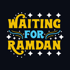 Waiting For Ramadan typography motivational quote design