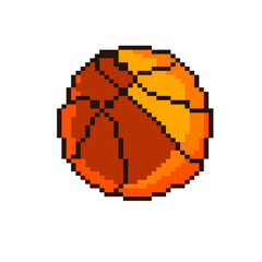 Basketball ball eight bit retro video game style pixel art sports icon
