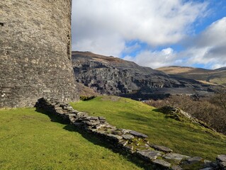 The wall of the keep at Dolbadarn Castle, Llanberis, Gwynedd, Wales, UK