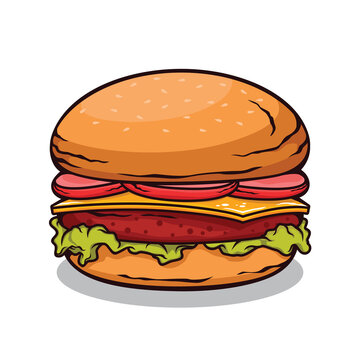Beef burger with cheese vector image