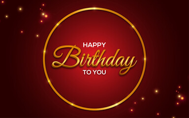 Fototapeta na wymiar Happy birthday background template with golden lettering and editable 3d text effect.