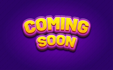 Coming soon banner with editable text effect.