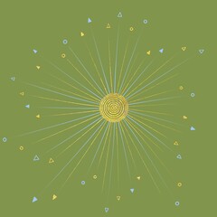 Gold sun with stars