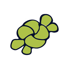 Yanonian cute sushi. Wasabi vector food with fish and rice. On a white isolated background. Restaurant logos