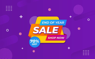 End of  year sale banner, Sale banner promotion template design. - obrazy, fototapety, plakaty