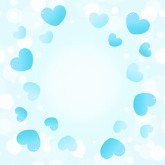 ブルーハートのパーティクル背景　正方形