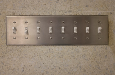 light switch plate with eight switches