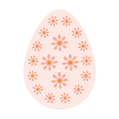 Silhouette cute spring Easter eggs with orange abstract patterns in pastel colors. Illustration colorful Easter eggs in flat style. Vector