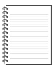 vector illustration blank lined notebook