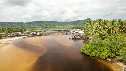 Fototapeta na wymiar Natuna traditional fishing village, Indonesia