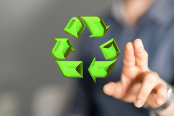 green recycling symbol for clean energy