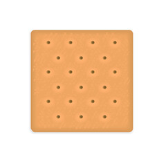 Square Cracker Cookie isolated on a white background