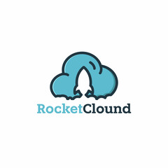 Fototapeta premium Rocket clound logo design