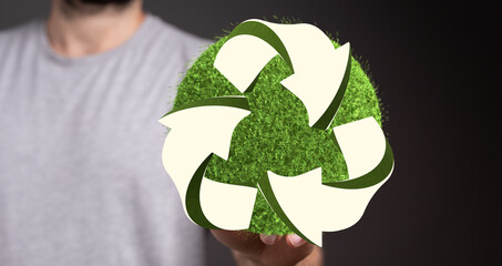 green recycling symbol for clean energy