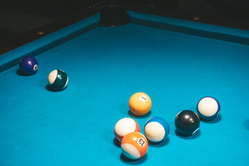 Pool game - balls on a table
