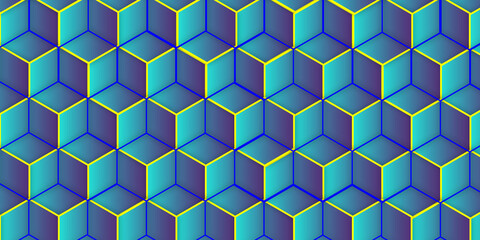 Abstract background with seamless geometric pattern .Modern and geometric design with  color pallet square form geometrical and modern abstract 3D pattern. Repeated texture. Simple design. 