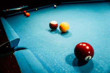 Pool game - balls on a table