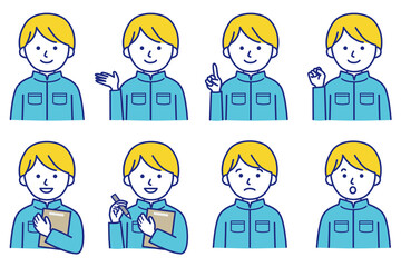 アイコン 人 作業着 働く AI 素材 ベクター 