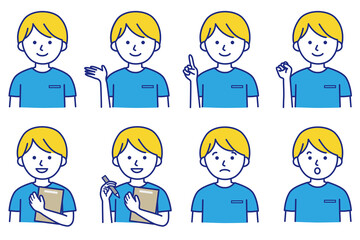 アイコン 人 半袖 男性 AI 素材 ベクター 