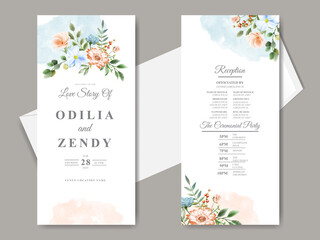 Fototapeta na wymiar elegant wedding invitation template with beautiful floral design