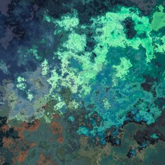 Fototapeta na wymiar abstract pattern texture background watercolor splotch liquid effect - green blue aurora color
