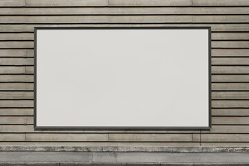 Blank Poster frame / Billboard / Display on a wood plank wall - Mockup 