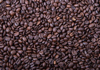 Many brown  coffee beans 