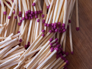 A bunch of matches, a close-up shot.