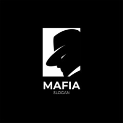 Mafia silhouette logo design inspiration. Vector Illustration - obrazy, fototapety, plakaty