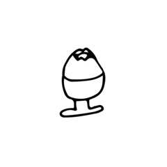 hand drawn outline element for easter, boiled egg