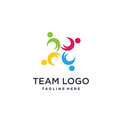 Fototapeta na wymiar Team work logo design with modern creative style Premium Vector