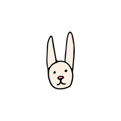 hand drawn color element for easter, bunny