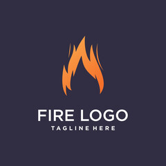 Fire logo design with creative abstract concept Premium Vector