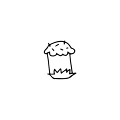 hand drawn outline element for easter, traditional cake for easter
