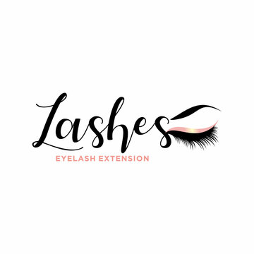 Luxury beauty eyelashes extension logo design