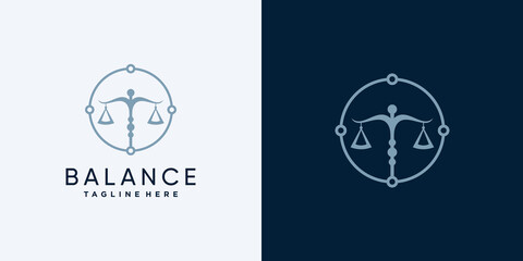 Law logo design with simple and fresh concept Premium Vector