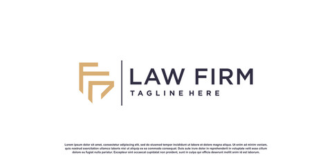 Law logo design with simple and fresh concept Premium Vector