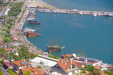 Turkey. Alanya. 09.16.21. Ships moored in the port.