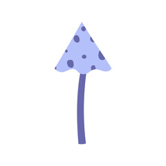 Blue dotted mushroom hand-drawn vector illustration